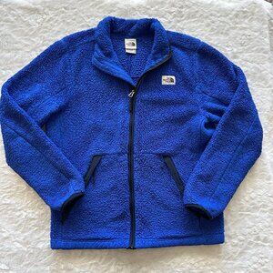 The North Face Mens Blue Campshire Sherpa Fleece Full-Zip Jacket Medium